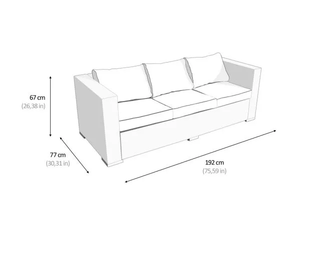 3 Seat Rattan Garden Sofa