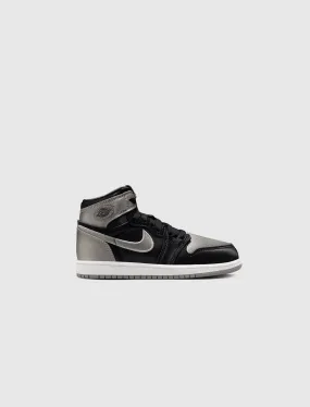 AIR JORDAN 1 RETRO HIGH BLACK/ MEDIUM GREY/ WHITE PS