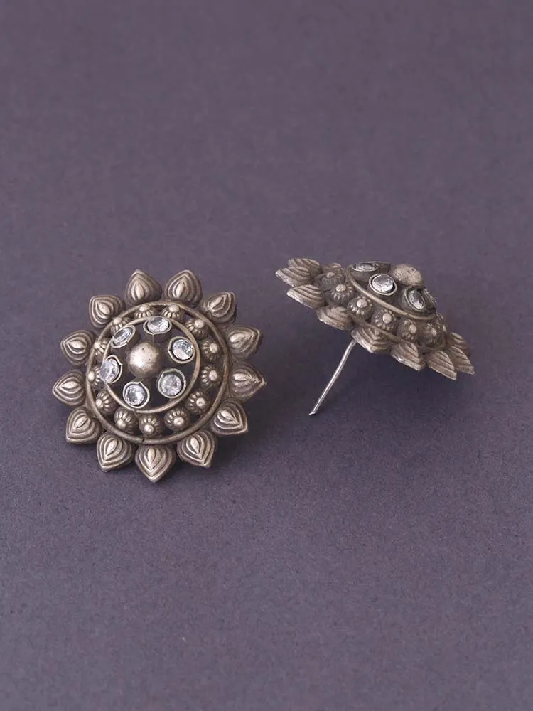 Antique Shaskrita Oxidised Studs