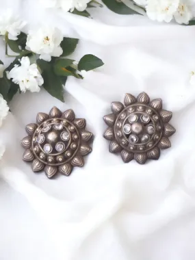 Antique Shaskrita Oxidised Studs