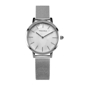 ARIES GOLD COSMO SILVER STAINLESS STEEL L 1024 S-MP MESH STRAP WOMEN'S WATCH