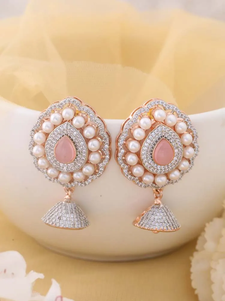 Blush Agnete Zirconia Jhumkis