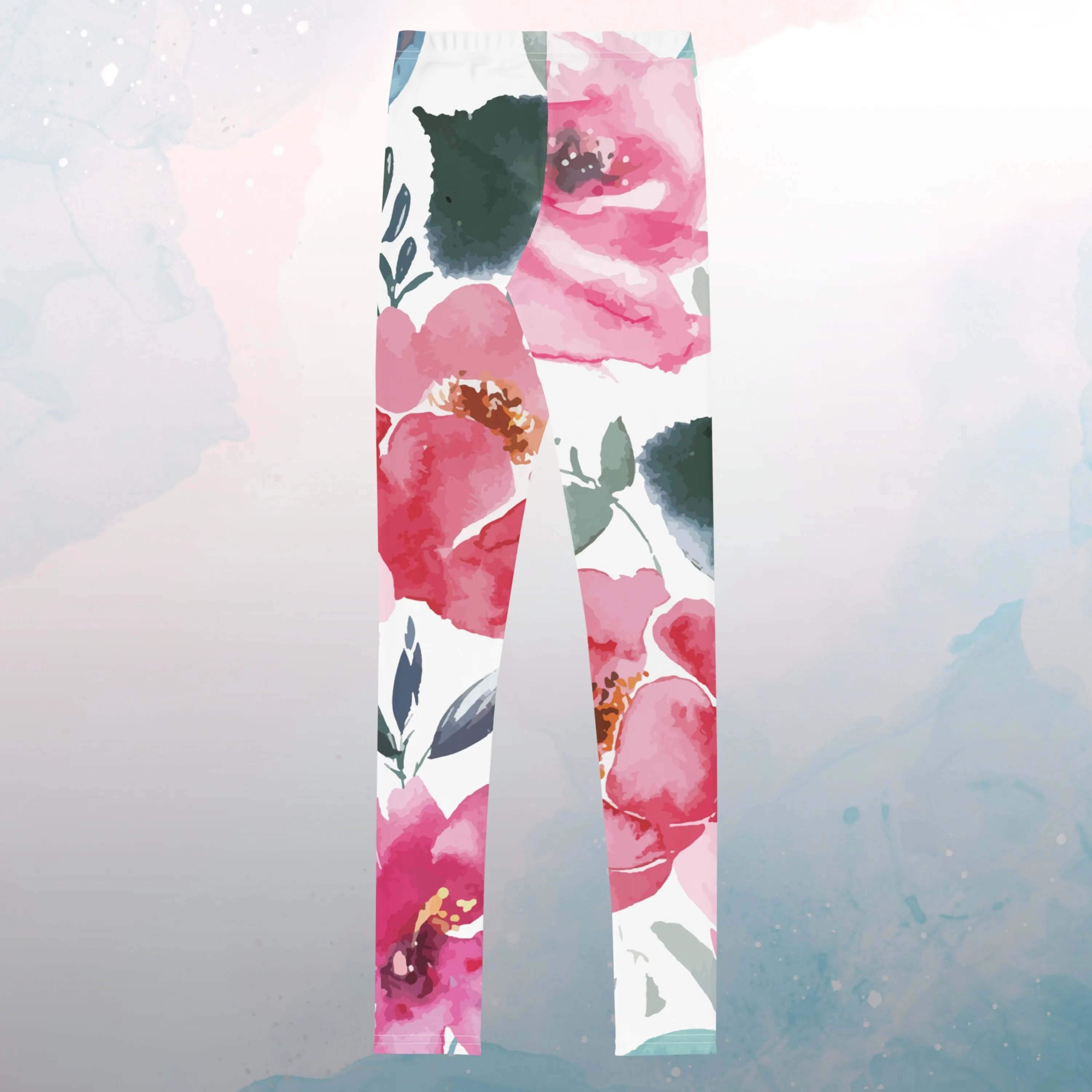 Bold Floral Pattern Youth Leggings