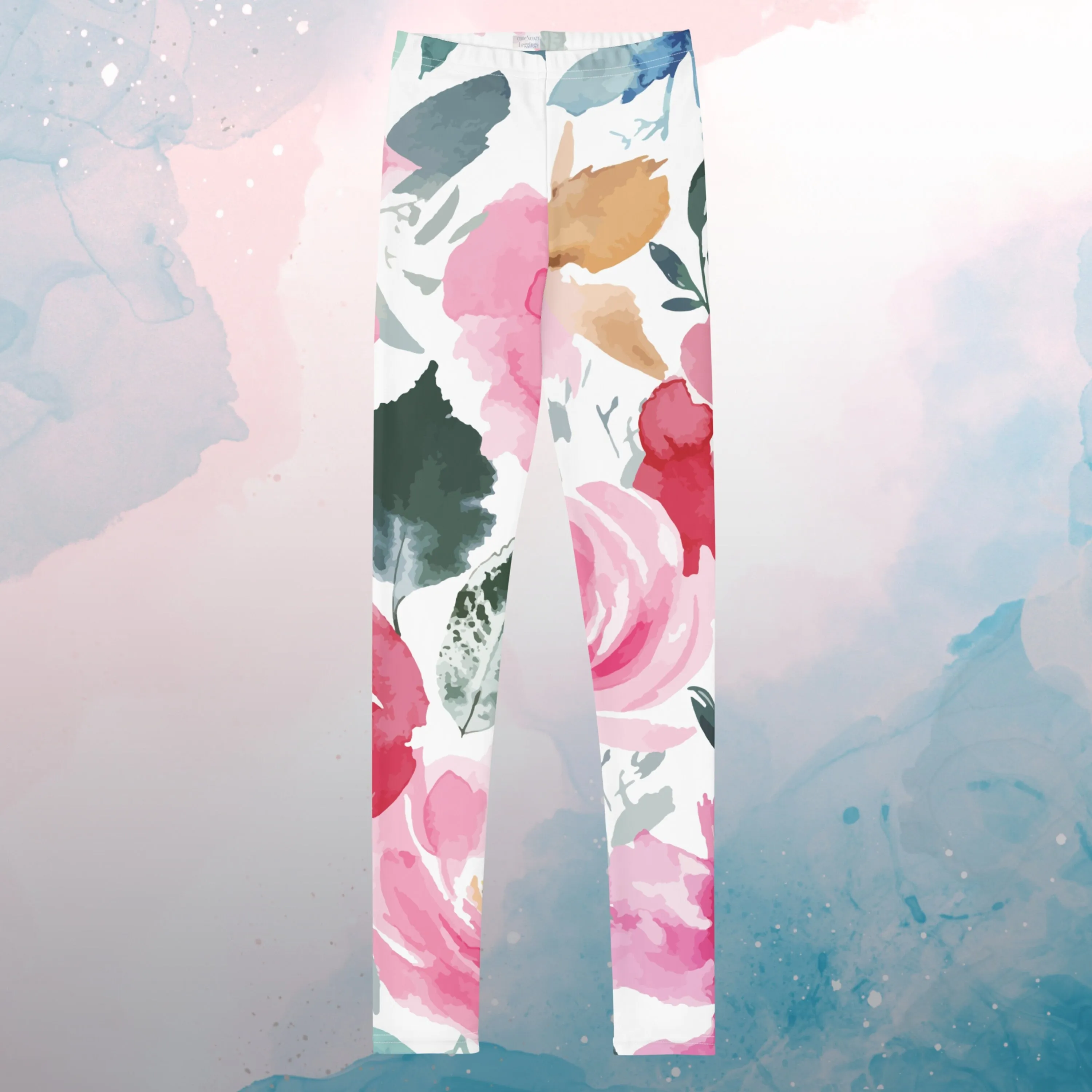 Bold Floral Pattern Youth Leggings