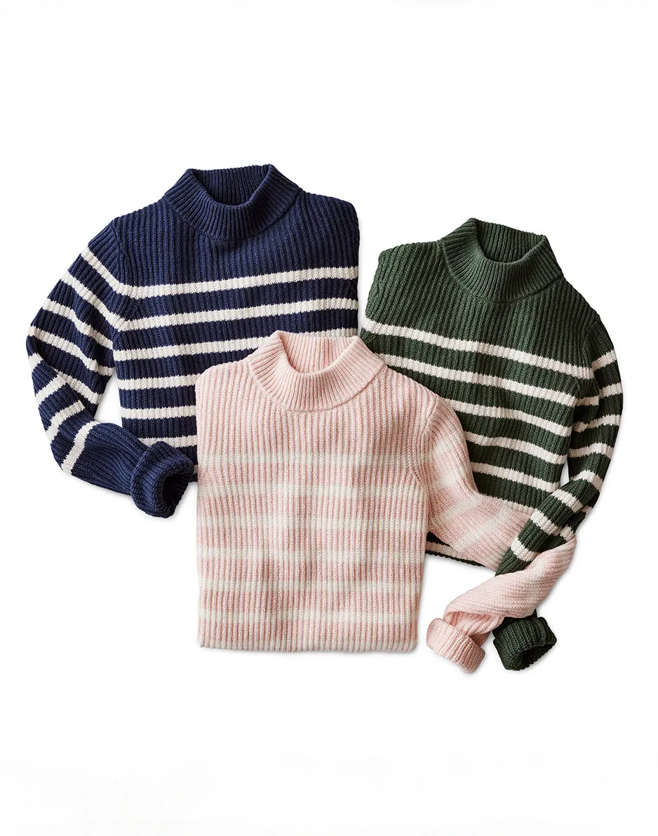 Cayden Crew Sweater: Cilantro Stripe