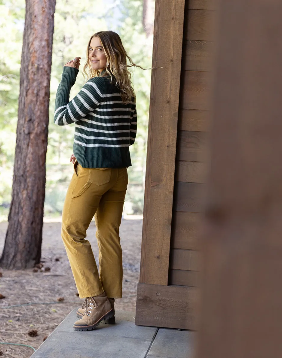 Cayden Crew Sweater: Cilantro Stripe