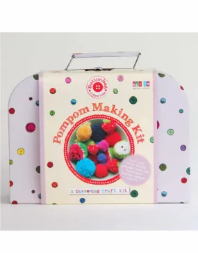 Children's Pom Pom Making Suitcase Kit, Buttonbag