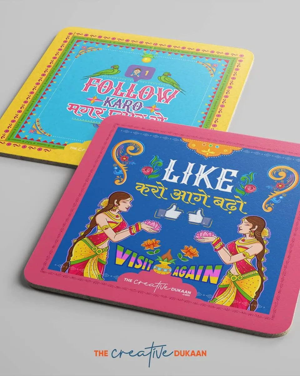 Creative Social Media Coasters - Set of 2