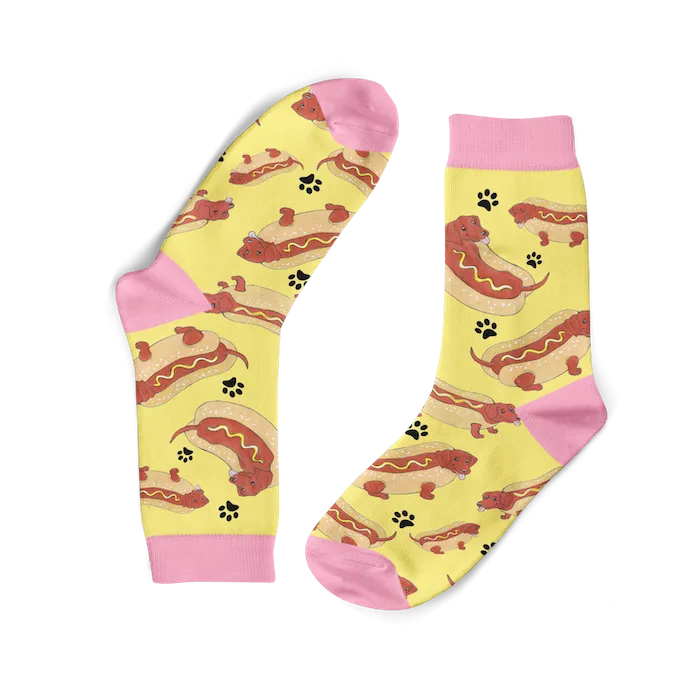 Funky Sock Co Bamboo Socks - Sausage Dogs in Buns