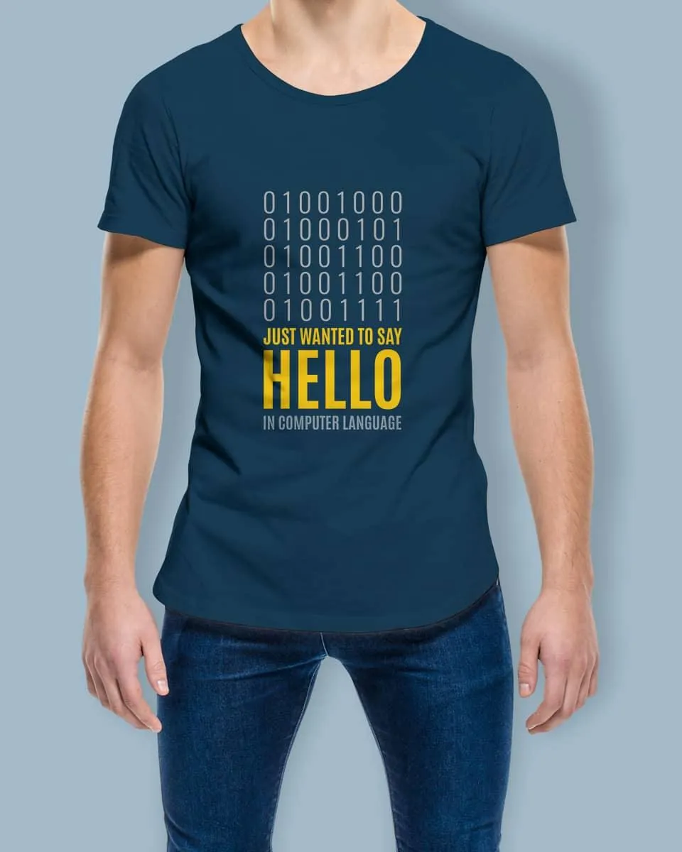 Hello in Binary - Half Sleeve T-shirt