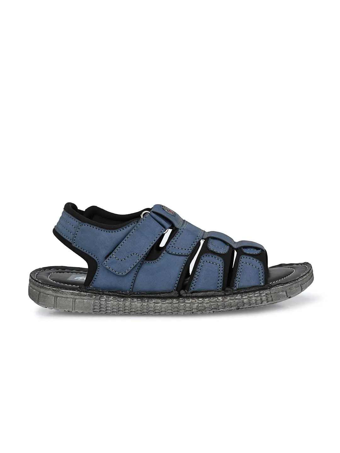 Hitz Men's Blue Synthetic Casual Sandals with Velcro Closure