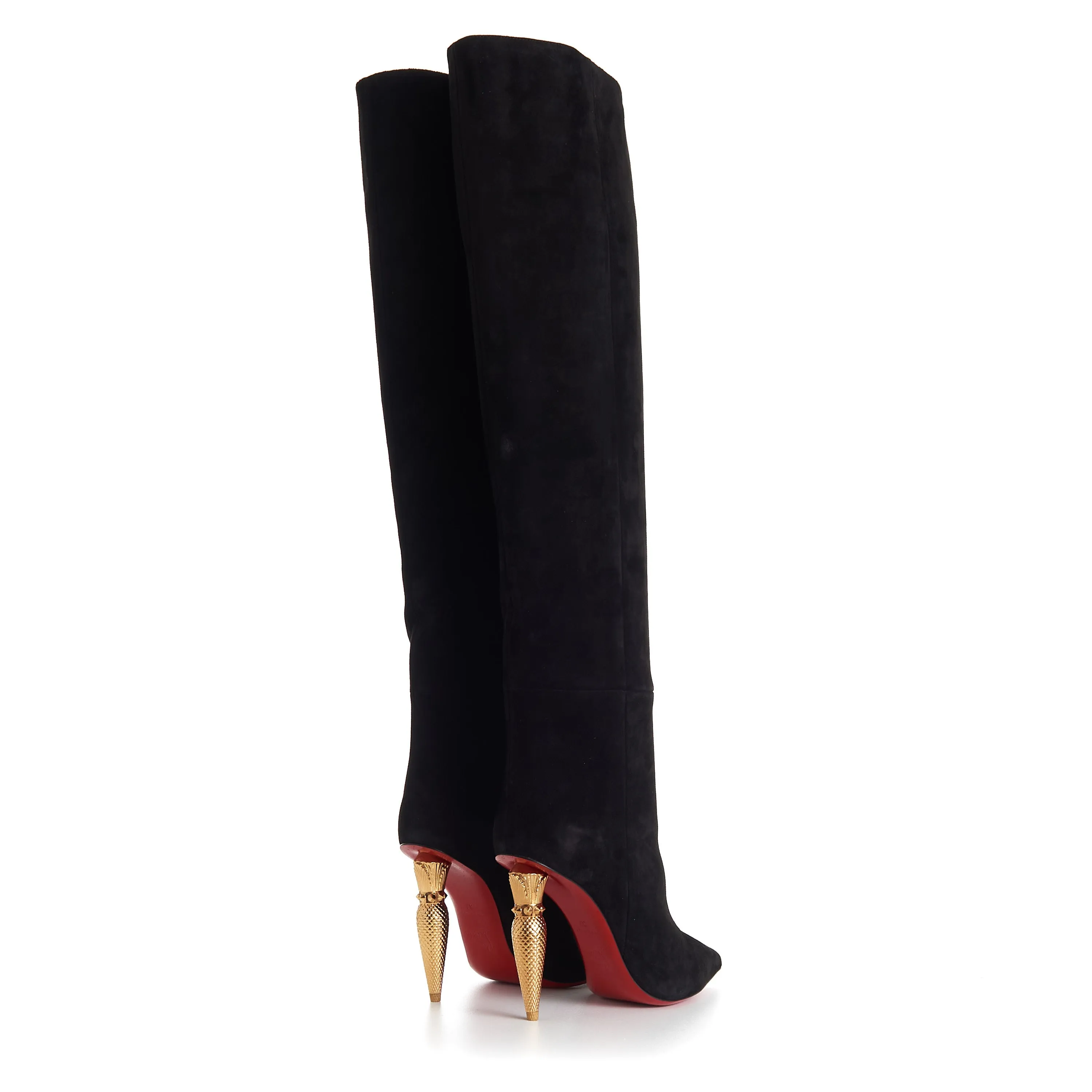 Lipbotta 100mm Over-The-Knee Boots - Stretch Suede - Black