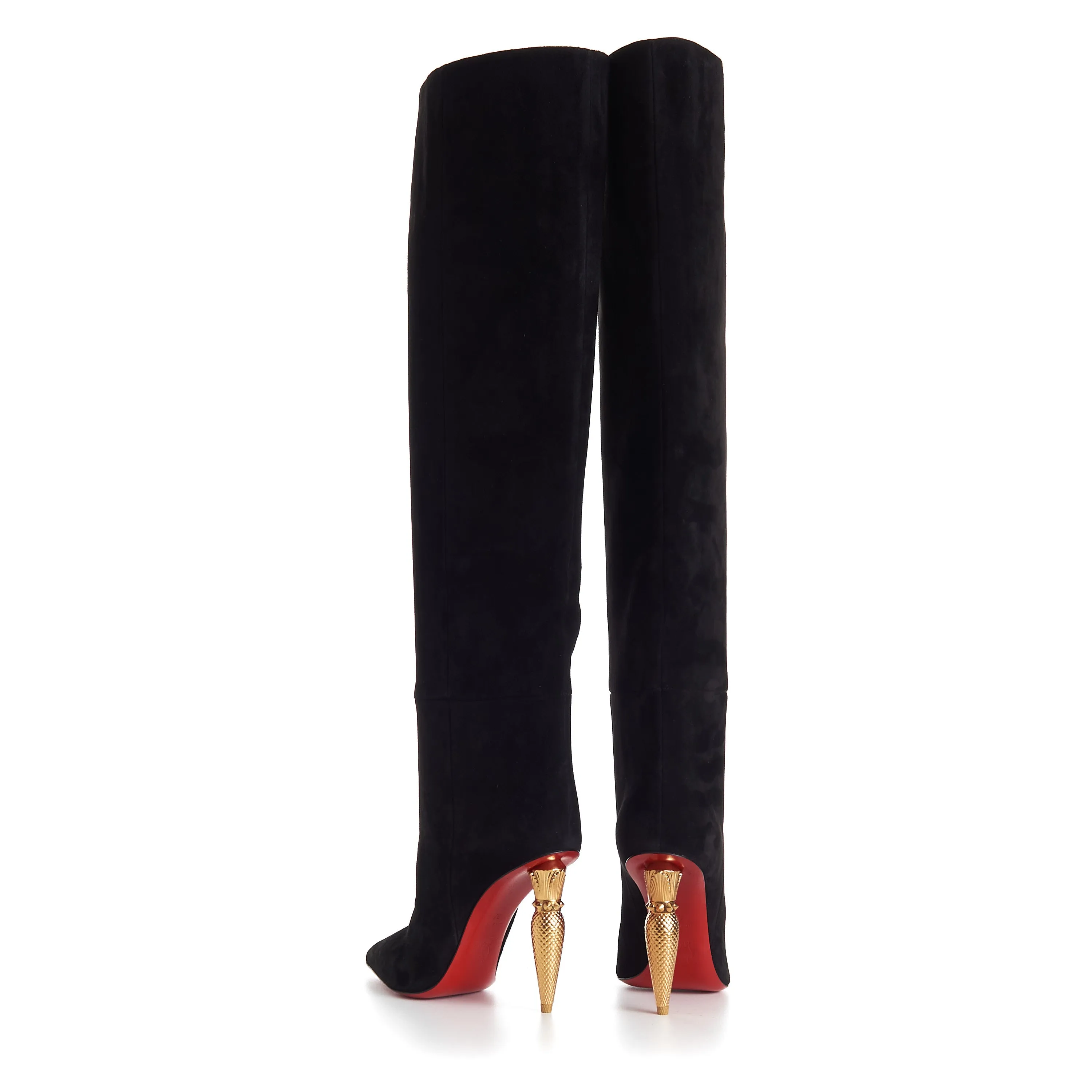 Lipbotta 100mm Over-The-Knee Boots - Stretch Suede - Black