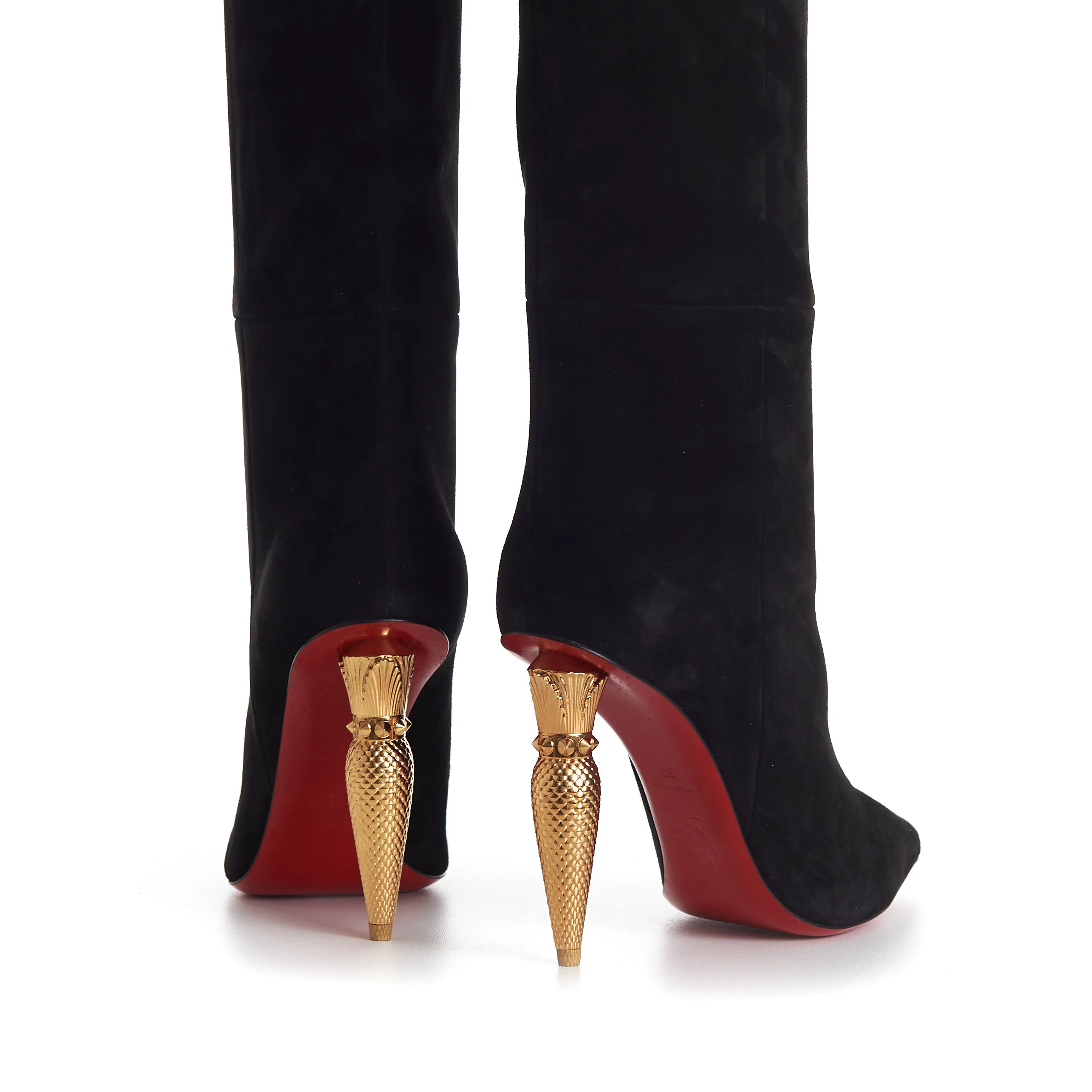 Lipbotta 100mm Over-The-Knee Boots - Stretch Suede - Black