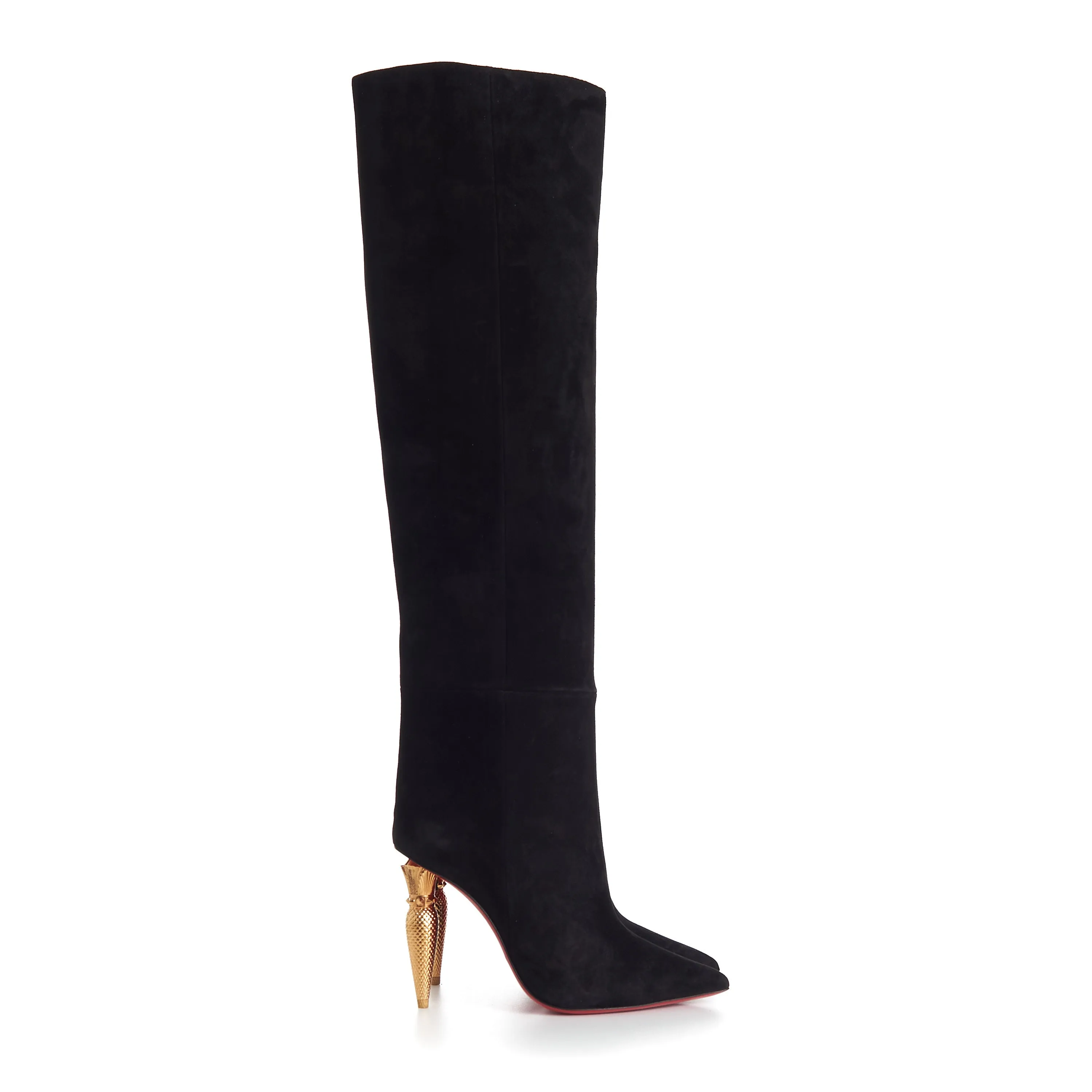 Lipbotta 100mm Over-The-Knee Boots - Stretch Suede - Black