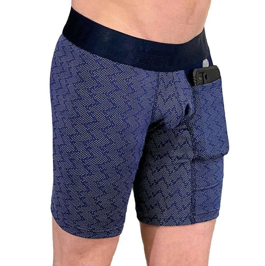 Long Boxer MAO Sports Boxer With Cell Pocket Phone Navy 1111.39 2