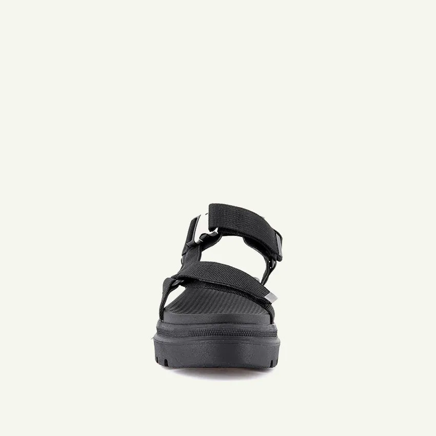 PALLACRUISE STRAP WOMEN'S SANDALS - BLACK/BLACK