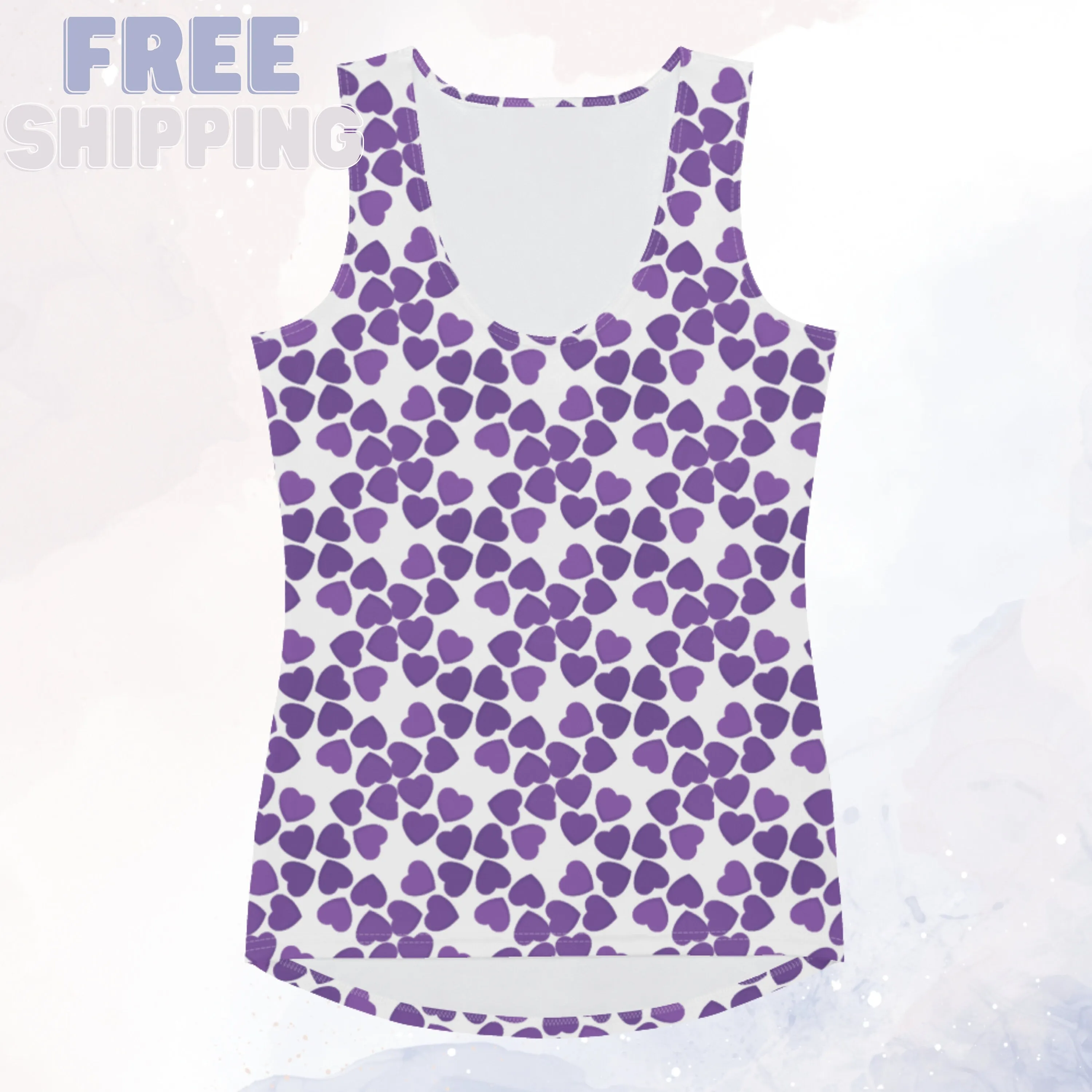 Purple Hearts Valentine Sublimation Tank Top