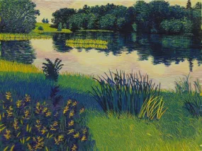 "Evening" by Gordon Mortensen - Limited Edition Landscape Reduction Woodblock Print