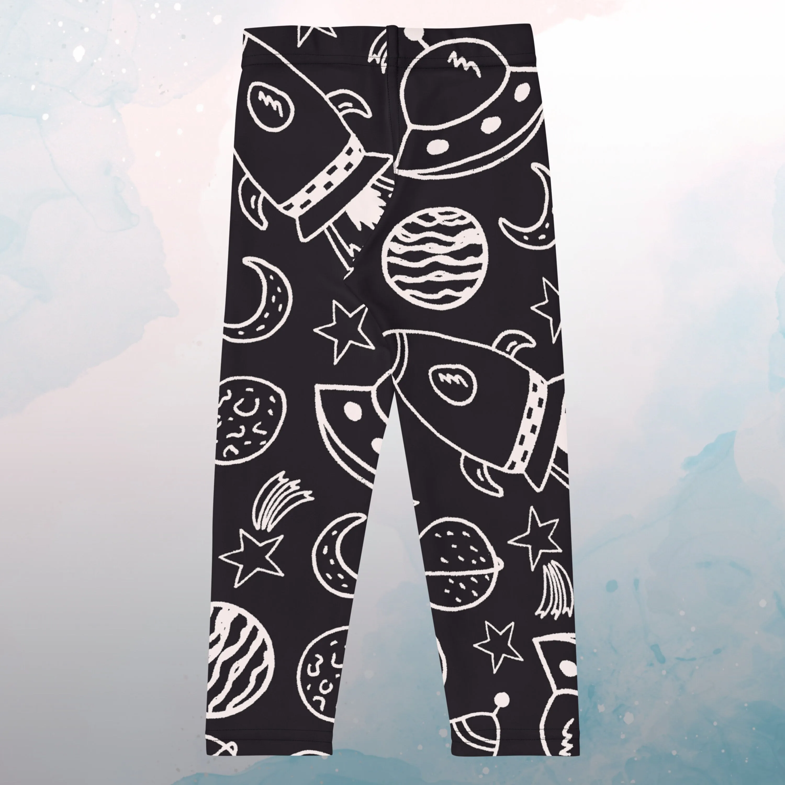 Rocket Ships and Planets Printed Kid's Leggings