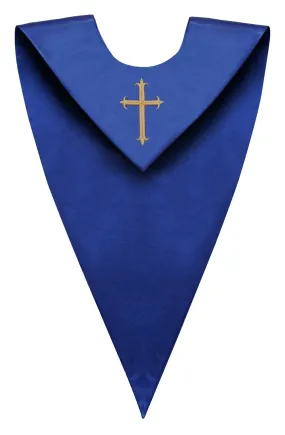 Royal Blue V-Neck Choir Stole