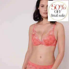 Simone Perele Wish Triangle Push Up Bra in Coral 12B347