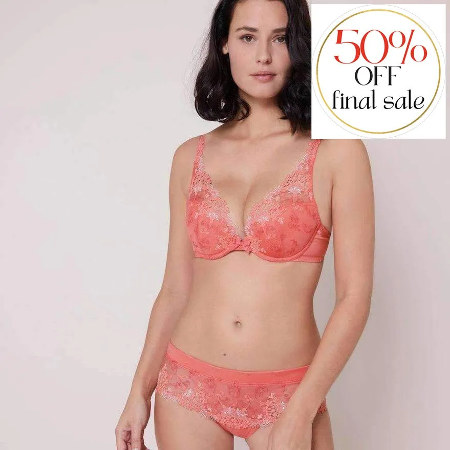 Simone Perele Wish Triangle Push Up Bra in Coral 12B347