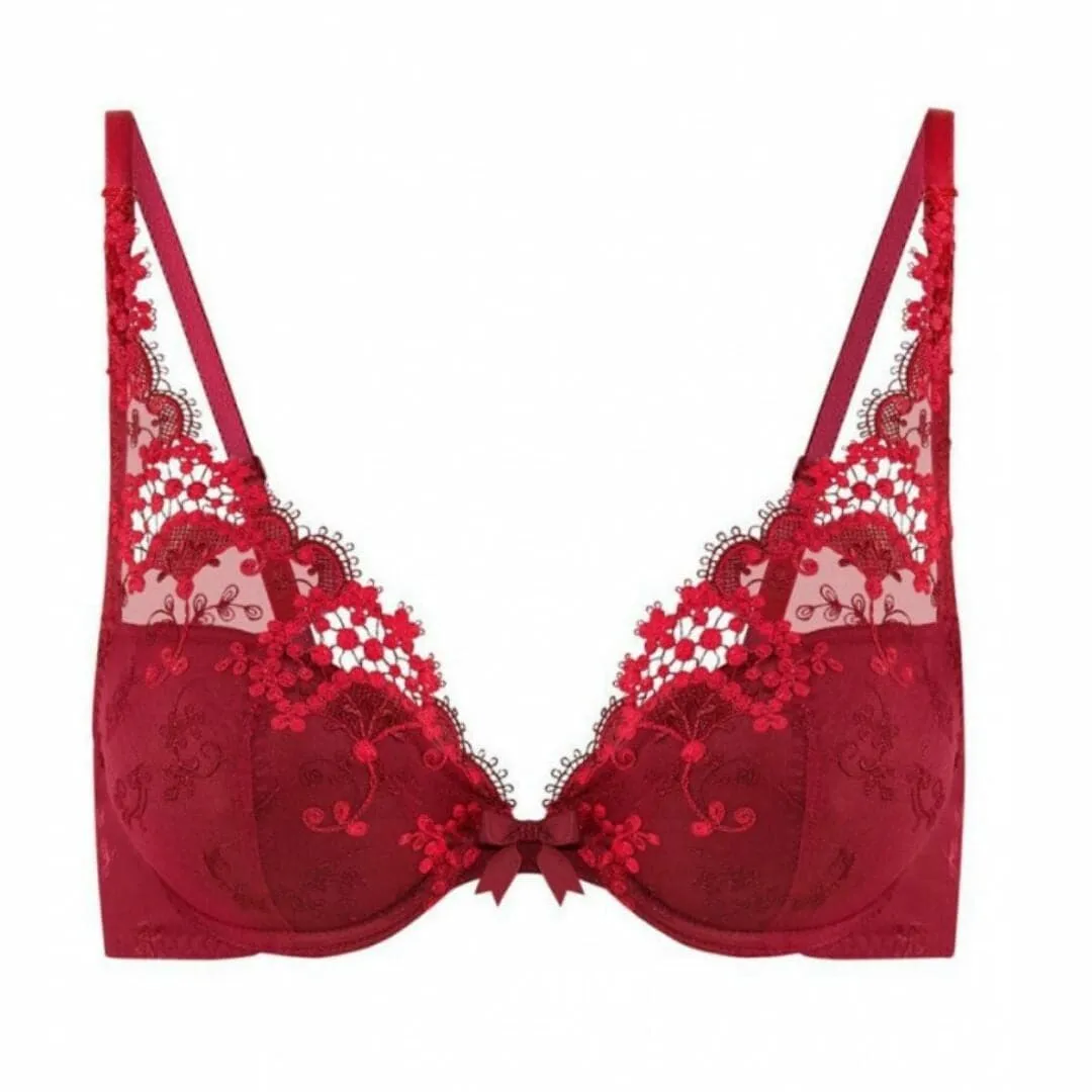 Simone Perele Wish Triangle Push Up Bra in Ruby 12B347