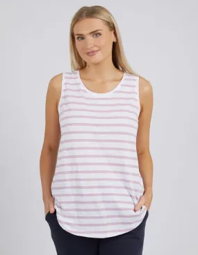 Sunny Days Stripe Tank White & Heather Str