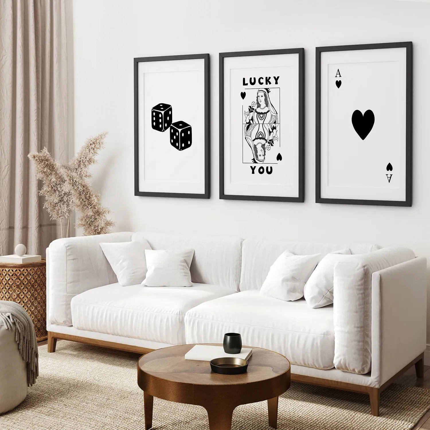 Trendy Playing Card Wall Art Set of 3 Prints