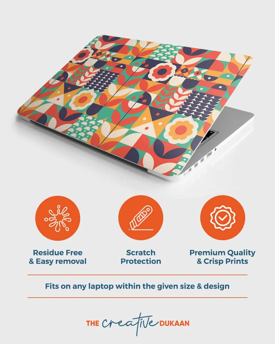 Unique Laptop Skin With Scandinavian Print Pattern