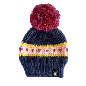 Zero Waste : Stripes   Tiny Hearts Pom-Pom Beanie